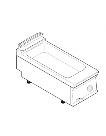 Bagnomaria elettrico da banco monofase-1,3kw, 1 vasca AISI 304 - GN1/1 dim. cm 30,6x50,8x16,5h - dim tot. cm 40x70x28h