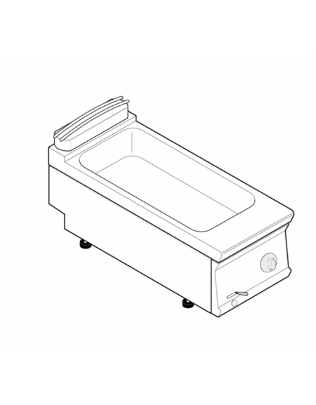 Bagnomaria elettrico da banco monofase-1,3kw, 1 vasca AISI 304 - GN1/1 dim. cm 30,6x50,8x16,5h - dim tot. cm 40x70x28h