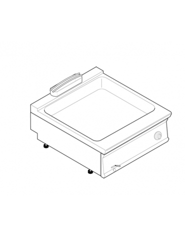 Bagnomaria elettrico da banco monofase-2,6kw, 1 vasca AISI 304 - GN2/1 dim. cm 63x50,8x16,5h - dim tot. cm 80x70x28h