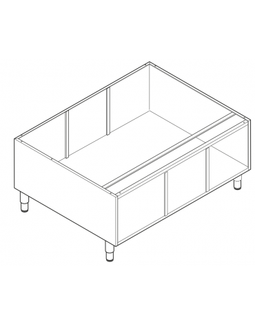 Vano neutro senza porta e cassetto, cm vano 113x57,4x39,5h - dim. tot. 1200x57,5x57h