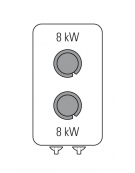 Cucina a gas 2 fuochi su vano aperto, potenza fuochi aperti 2X8kw - cm 40x90x90h