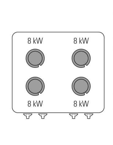 Cucina a gas 4 fuochi su vano aperto, potenza fuochi aperti 4X8kw - cm 80x90x90h