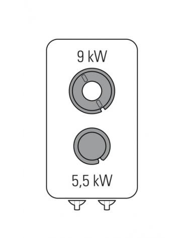 Cucina a gas 2 fuochi da banco, acciaio Inox potenza fuochi 1x5,5kw + 1x9kw - cm 40x90x28h