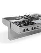 Cucina a gas 2 fuochi da banco, acciaio Inox potenza fuochi 1x5,5kw + 1x9kw - cm 40x90x28h