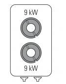 Cucina a gas 2 fuochi da banco, acciaio Inox, potenza fuochi 2x9kw - cm 40x90x28h