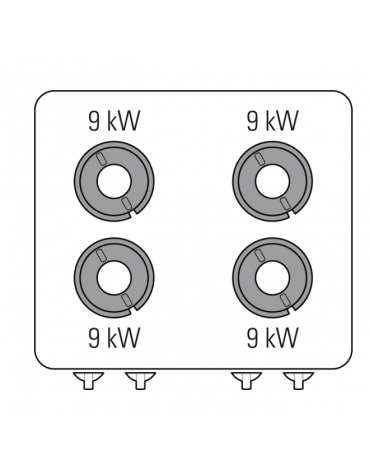 Cucina a gas 4 fuochi da banco, acciaio Inox, potenza fuochi 4x9kw - cm 80x90x28h