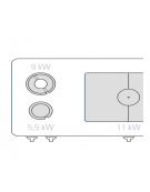 Cucina a gas su vano a perto, 2 fuochi + tuttapiastra cm 76,6x68,3, fuochi aperti 1x5,5kw + 1x9kw - cm 120x90x90h