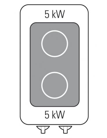 Piano di cottura ad induzione trifase-10kw da banco, 2 zone di cottura - cm 40x90x28h