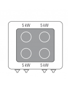 Piano di cottura ad induzione trifase-20kw da banco,4 zone di cottura - cm 80x90x28h