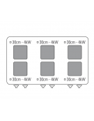 Cucina elettrica trifase-29,3kw, 6 piastre quadre cm 30x30, su forno elett. con camera cm 57,5x65x30h - dim tot. cm 120x90x90h