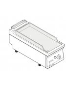 Fry top a gas da banco, 8 kw, piastra liscia, consumo gas 0,84 m³/h - sup. di cottura cm 34,9x69,8  - dim. 40x90x28h