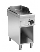 Fry top a gas su vano aperto, 8 kw, piastra liscia, consumo gas 0,84 m³/h - sup. di cottura cm 34,9x69,8  - cm 40x90x90h