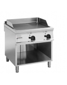 Fry top a gas su vano aperto, 16 kw, piastra 1/3 rigata e 2/3 liscia - sup. di cottura cm 74,9x69,8  - cm 80x90x90h