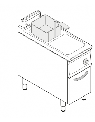 Friggitrice a gas freestanding, 1 vasca con scambiatori di calore - 17lt - Potenza totale 16,5 kw - cm 40x90x90h