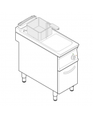 Friggitrice elettrica su mobile trifase-20kw - 1 vasca con resistenze rotanti 21Lt. - cm 40x90x90h