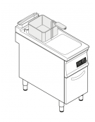 Friggitrice elettrica su mobile trifase-16,5kw con controllo elettronico - 1 vasca con resistenze rotanti 17Lt. - cm 40x90x90h