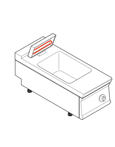 Scaldapatate elettrico monofase-1,65kw da banco, 1 vasca GN1/1 dim. cm 32,5x53x15h - cm 40x90x28h