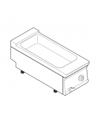 Bagnomaria elettrico da banco trifase - 3kw, 1 vasca AISI 304 - GN1/3 dim. cm 30,8x68,6x16h - cm 40x90x28h