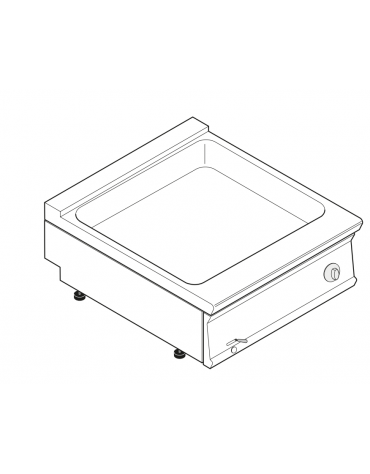 Bagnomaria elettrico da banco trifase - 4,5kw, 1 vasca AISI 304 - GN1/3 dim. cm 63x68,6x16h - cm 80x90x28h