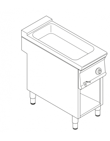 Bagnomaria elettrico da banco trifase - 3kw su vano aperto, 1 vasca AISI 304 - GN1/3 dim. cm 30,8x68,6x16h - cm 40x90x90h