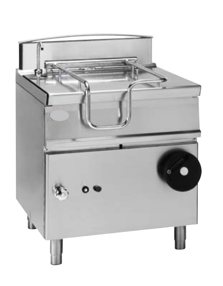 Brasiera a gas ribaltabile manuale con vasca inox, 1 vasca cm 72x61x22,5h con capacità 80lt - cm 80x90x90h