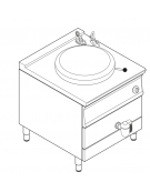 Pentola elettrica INDIRETTA trifase-16kw, 1 vasca capacità 100 Lt. cm Ø60xh41,5 - dim tot. cm 80x90x90h