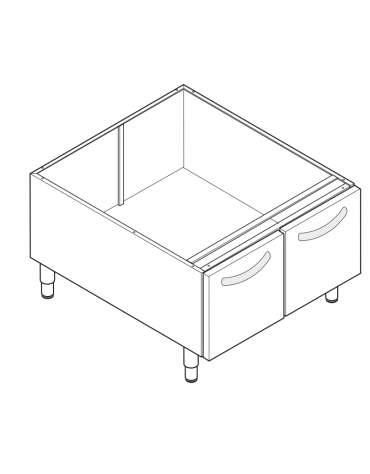 Vano neutro con 2 porte, senza cassetto, cm vano 77x76,1x39,5h - dim. tot. 80x76,5x57h