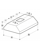 Cappa centrale con filtri a labirinto inox, completamente saldata e con illuminazione ad incasso cm 300x120x45h