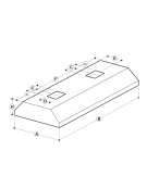 Cappa centrale con filtri a labirinto inox, completamente saldata e con illuminazione ad incasso cm 360x150x45h