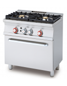 Cucina a gas 2 fuochi su forno a gas statico con grill, camera cm 67x38x34h, 1 griglia - cm 80x55x90h