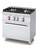 Cucina a gas 2 fuochi su forno elettrico statico con grill, camera cm 67x38x34h, 1 griglia - cm 80x55x90h