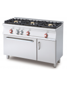 Cucina a gas 3 fuochi su forno elettrico statico con grill, camera cm 67x38x34h, 1 griglia - cm 120x55x90h