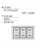 Cucina a gas 6 fuochi su forno a elettrico multifunzione, camera cm 64x37x35h porta in vetro, 1 griglia - cm 100x60x90h