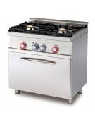 Cucina a gas 2 fuochi su forno a elettrico statico con grill, porta cieca camera cm 67x38x34h, 1 griglia - cm 80x60x90h