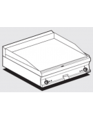 Fry top elettrico trifase-9kw da banco, piastra liscia doppia cm 79,5x45, r. temp. 50 a 300 °C - dim. 80x60x28h