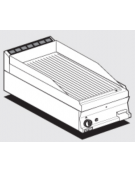 Fry top a gas da banco, 6 kw, piastra rigata cromata, consumo gas 0,181m³/h - sup. di cottura cm 39,5x45  - cm 40x60x28h