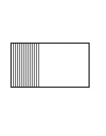 Fry top a gas da banco, 15 kw, piastra 2/3 liscia 1/3 rigata, sup. di cottura cm 99,5x45  - cm 100x60x28h
