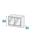 SOPRALZO ANTE SCORREVOLI IN VETRO TEMPERATO CON SERRATURA CM cm. 120 x 45 x 88 h.