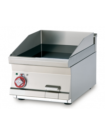 Fry top elettrico trifase-2,2kw da banco, piastra in vetroceramica liscia cm 39,5x45, r. temp. 50 a 300 °C - dim. 40x60x28h