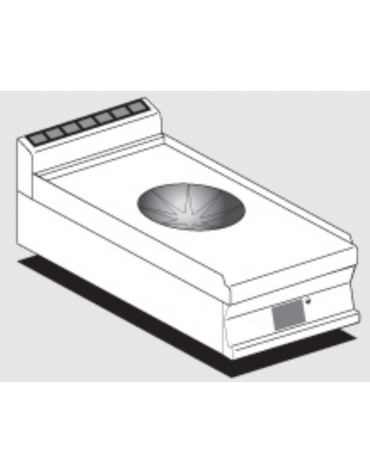 Piano di cottura elettrico trifase-5kw, con 2 piani di cottura Ø cm 30 a induzone WOK con comandi digitali - cm 40x60x28h