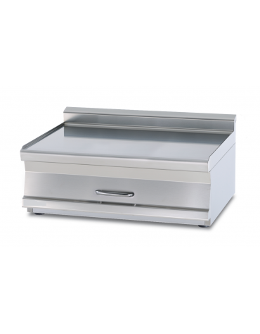 Piano di lavoro in acciaio inox CrNi 18/10 AISI 304 con alzatina posteriore, con cassetto cm 71x47x15h - cm 80x60x28h