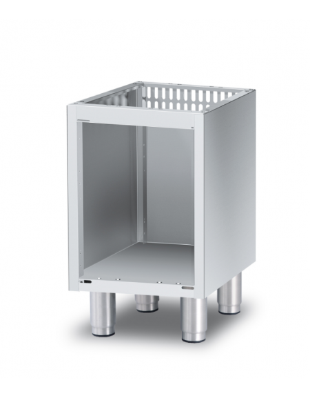 Base neutra a giorno per uso professionale in acciaio inox CrNi 18/10 AISI 304, cm 30x 48,5x 57h