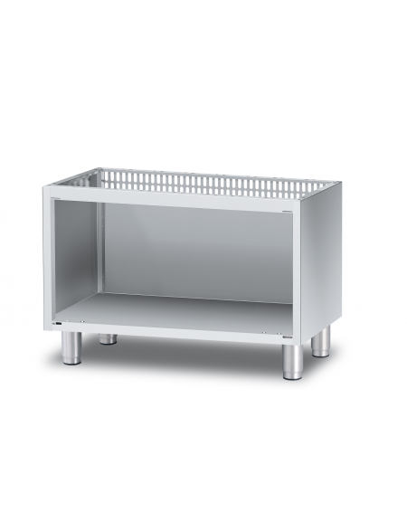 Base neutra a giorno per uso professionale in acciaio inox CrNi 18/10 AISI 304, cm 70x 48,5x 57h