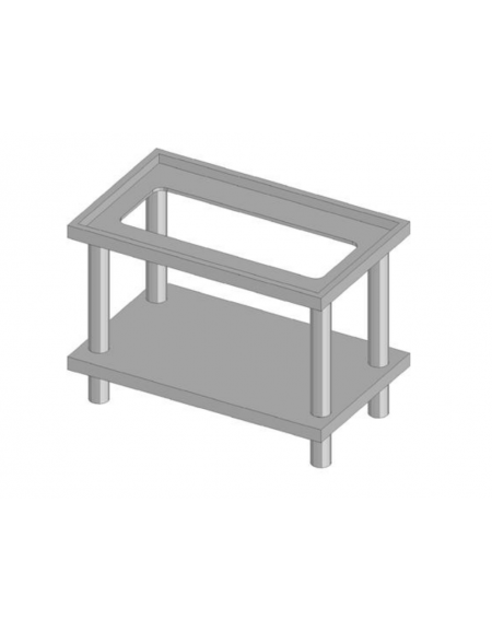 Cavalletto base in acciaio inox CrNi 18/10 AISI 304, cm 80x 48,5x 57h