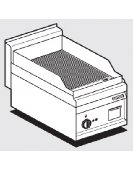 Fry top elettrico da banco professionale - Singolo - Piastra rigata -  Monofase - cm 33,5x57x30h - Alimentazione elettrica - Fry