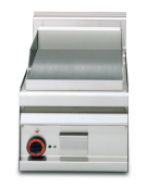 Fry top elettrico trifase-4,5kw da banco, piastra liscia cm 35x56, r. temp. 50 a 300 °C - dim. 40x65x29h