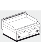 Fry top a gas da banco, 14kw, piastra doppia liscia, consumo gas 0,349m³/h - sup. di cottura cm 75x56 - cm 80x65x29h