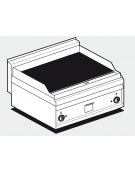 Fry top elettrico trifase-5,6kw da banco, piastra doppia in vetroceramica liscia cm 75x49, r. temp. 50 a 300 °C - dim. 80x65x29h