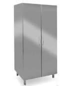 Armadio sala operatoria inox + vetro,  2 ante con serratura, ripiani in vetro, 4 piedini - cm 100x48x190h