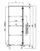 Armadio sala operatoria inox + vetro,  2 ante con serratura, ripiani in vetro, 4 piedini - cm 100x48x190h